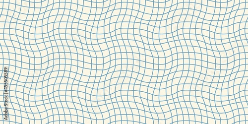 Seamless geometric pattern with woven and distorted checkers