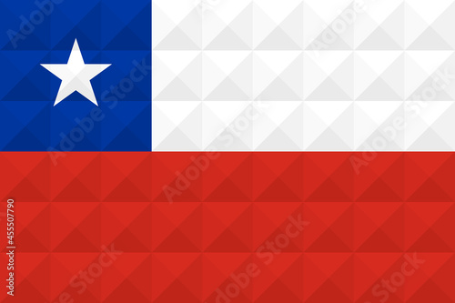 Artistic flag of Chile with 3d geometric wave concept art design. Correct Proportion. No opacity effect. Eps (vector) and JPEG (high resolution) format in zip file.