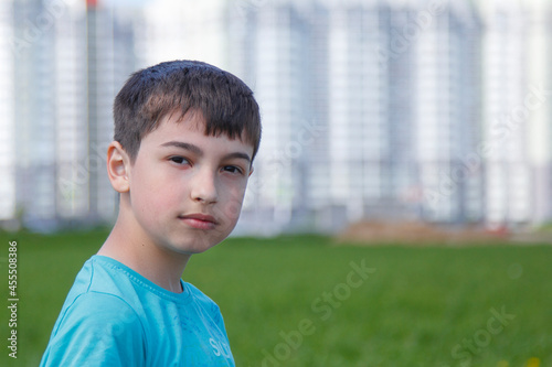 Wallpaper Mural Children on the grass in front of the new neighborhood Torontodigital.ca