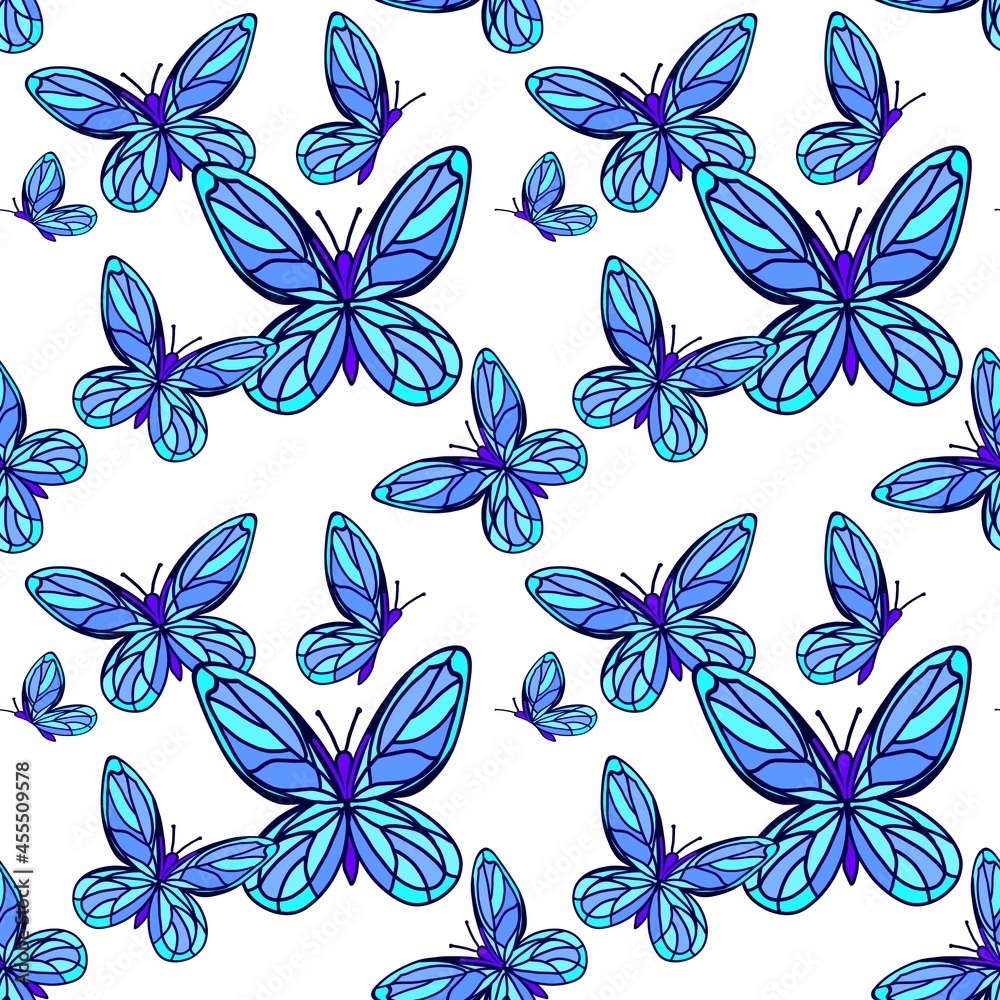 Fototapeta premium seamless pattern with butterflies