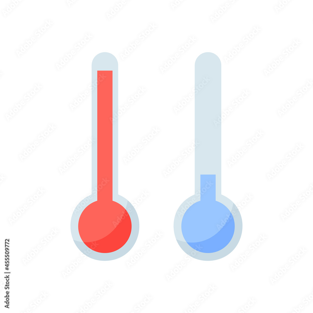 Flat design cartoon thermometer illustration. Weather element. Flat design cartoon thermometer illustration. Weather element.