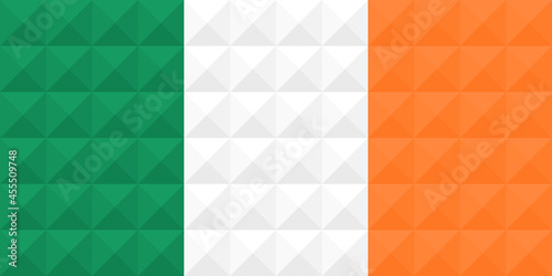 Artistic flag of Ireland with 3d geometric wave concept art design. Correct Proportion. No opacity effect. Eps (vector) and JPEG (high resolution) format in zip file.