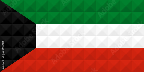 Artistic flag of Kuwait with 3d geometric wave concept art design. Correct Proportion. No opacity effect. Eps (vector) and JPEG (high resolution) format in zip file.