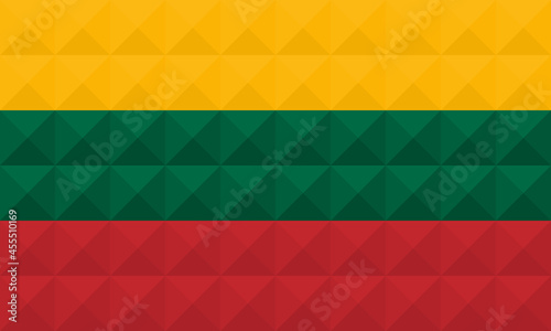 Artistic flag of Lithuania with 3d geometric wave concept art design. Correct Proportion. No opacity effect. Eps (vector) and JPEG (high resolution) format in zip file.
