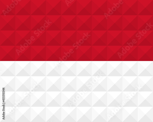 Artistic flag of Monaco with 3d geometric wave concept art design. Correct Proportion. No opacity effect. Eps (vector) and JPEG (high resolution) format in zip file.