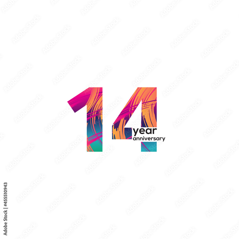 14th anniversary event party. Vector illustration. numbers template for Celebrating. 14th anniversary event party. Vector illustration. numbers template for Celebrating.