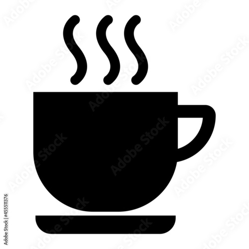 Vector Tea Cup Glyph Icon Design