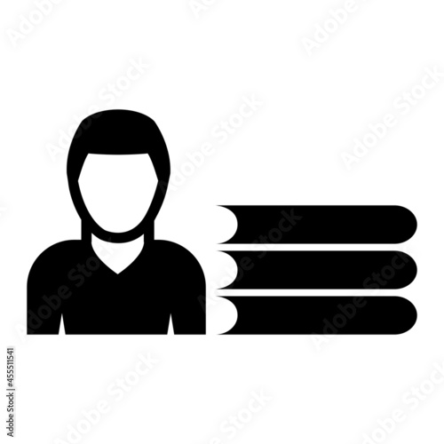 Vector Librarian Glyph Icon Design