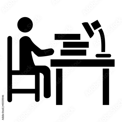 Vector Reading Glyph Icon Design