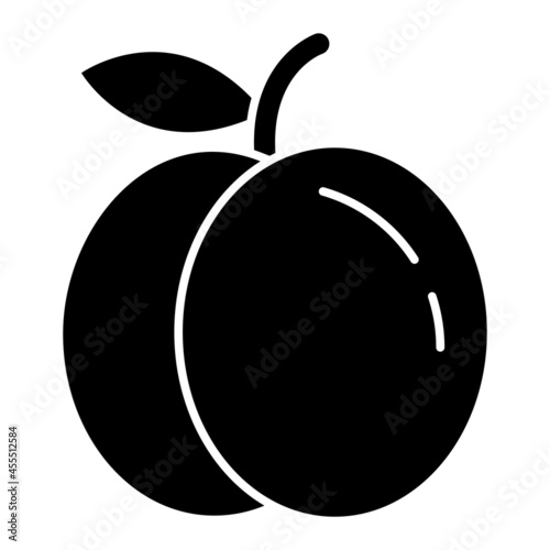 Vector Peach Glyph Icon Design