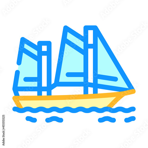 sailing water sport color icon vector. sailing water sport sign. isolated symbol illustration