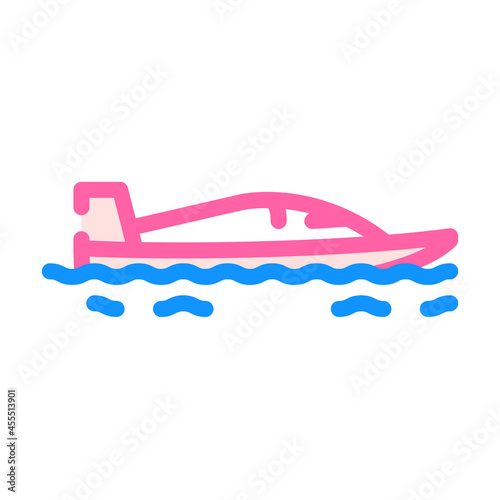powerboating water sport color icon vector. powerboating water sport sign. isolated symbol illustration