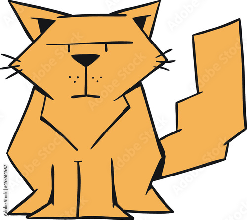 cartoon geometric stray cat