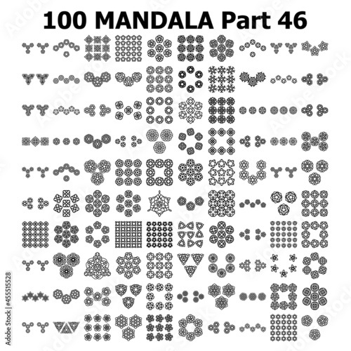 Various Pattern collections 100 Mandala pattern set Doodles freehand