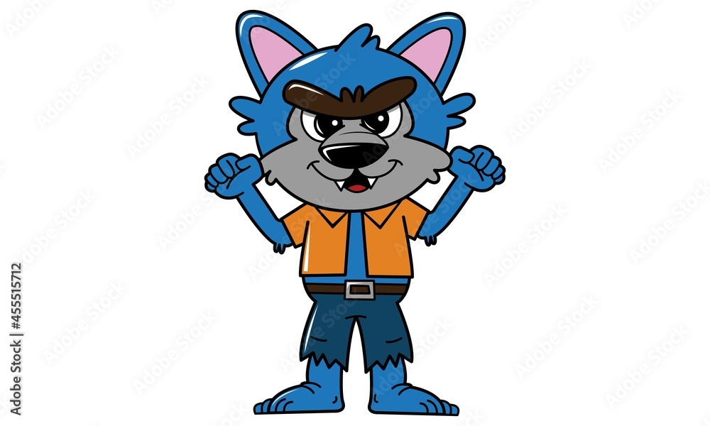 Wolfman cartoon funny character vector 