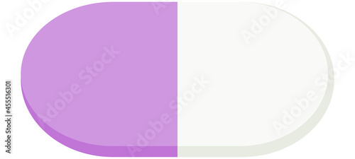 紫色のカプセルのシンプルなイラスト