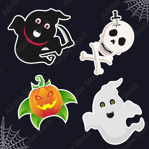 Halloween sticker cute emoji monster collection