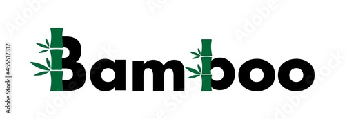 Bamboo Font Icon. Bamboo Text Design. English Vector Logo.Letter b bamboo logo template illustration. Suitable for your business. green bamboo stems and leaves
