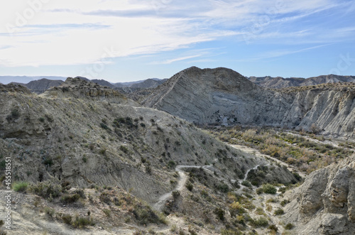 Extreme drought. Hostile places. The Tabernas desert in Andalusia.
