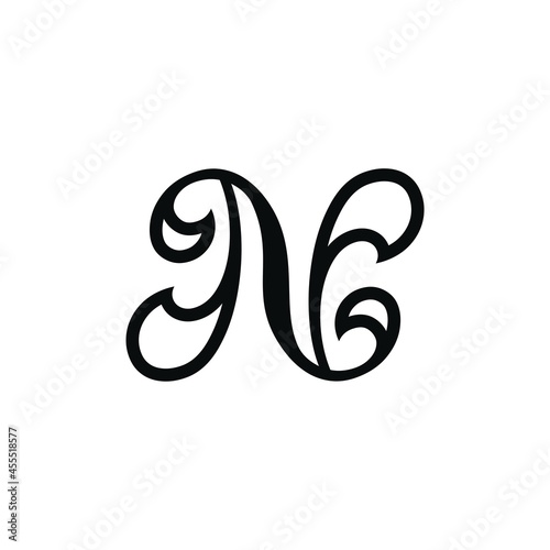 letter N logo icon design modern minimal style illustration