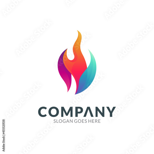 Fire colorful gradient logo vector ready for use