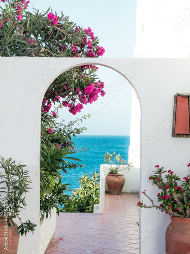 Beautiful place on Puerto del Carmen village, with the sea, Lanzarote Island photo