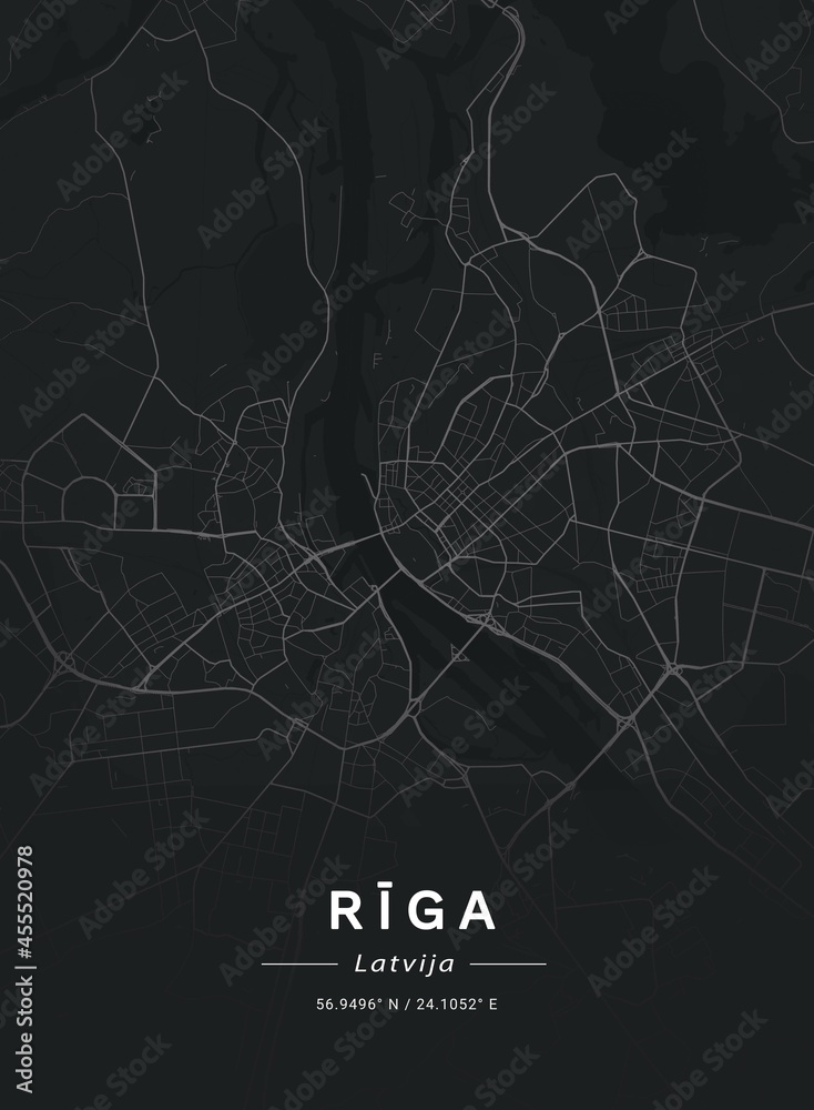 Map of Riga, Latvia