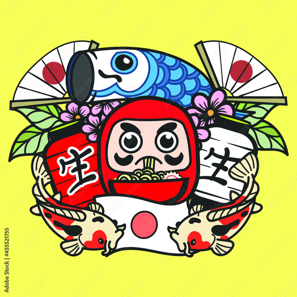 beautiful japanese art cibbi vector