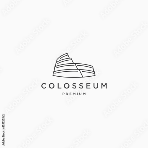 Fotografia Colosseum logo icon design template flat vector