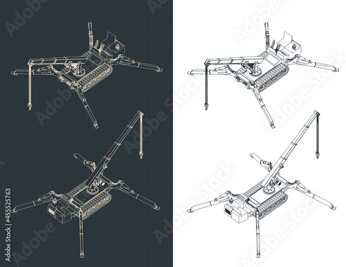 Mini crane isometric blueprints