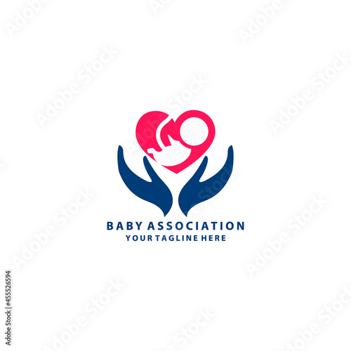 Logo template of motherhood, baby care, family love, pregnancy, childbearing