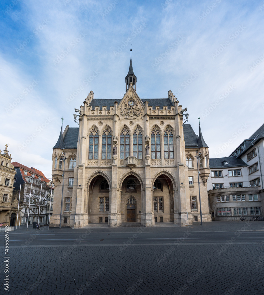 Erfurt City Hall (Rathaus) at Fischmarkt Square - Erfurt, Thuringia, Germany
