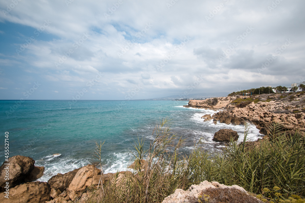 Natural landscape overlooking the Mediterranean Sea in Cyprus