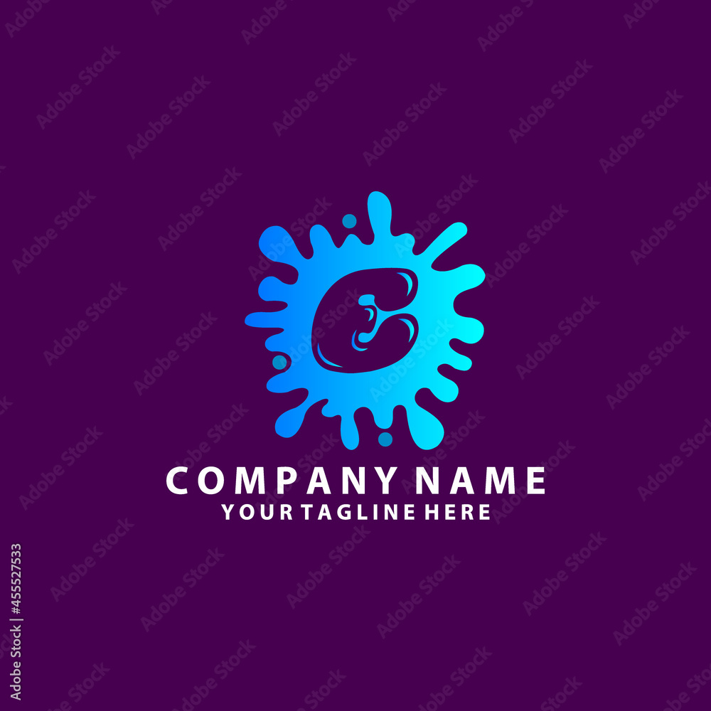 Fototapeta premium letter E logo design with flat blue color style