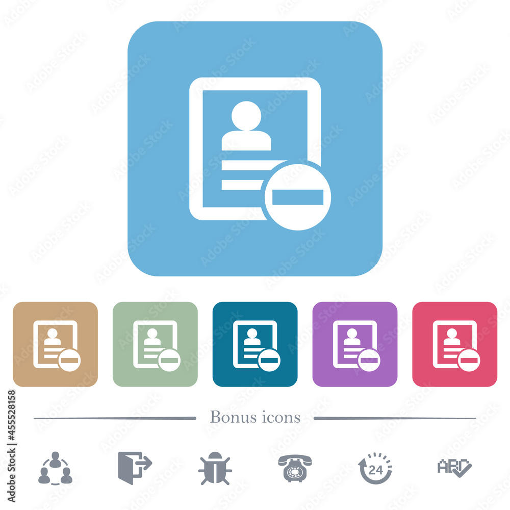 Remove contact flat icons on color rounded square backgrounds Remove contact flat icons on color rounded square backgrounds