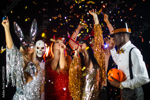 People dancing on Halloween party