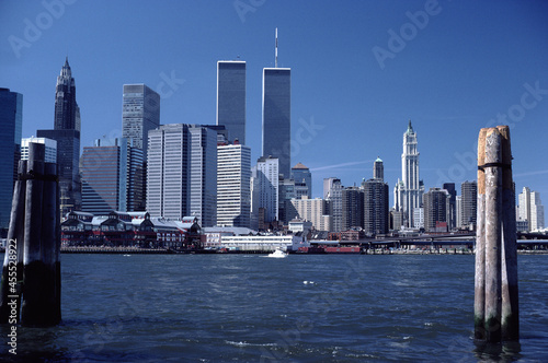 East River with World Trade Center New York City