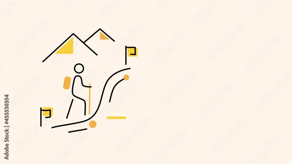 4k video of man character in the mountains on white background. 4k video of man character in the mountains on white background.