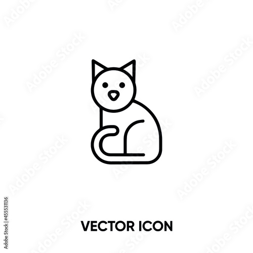 Fototapeta Naklejka Na Ścianę i Meble -  Cat vector icon. Modern, simple flat vector illustration for website or mobile app.Domestic animal symbol, logo illustration. Pixel perfect vector graphics	