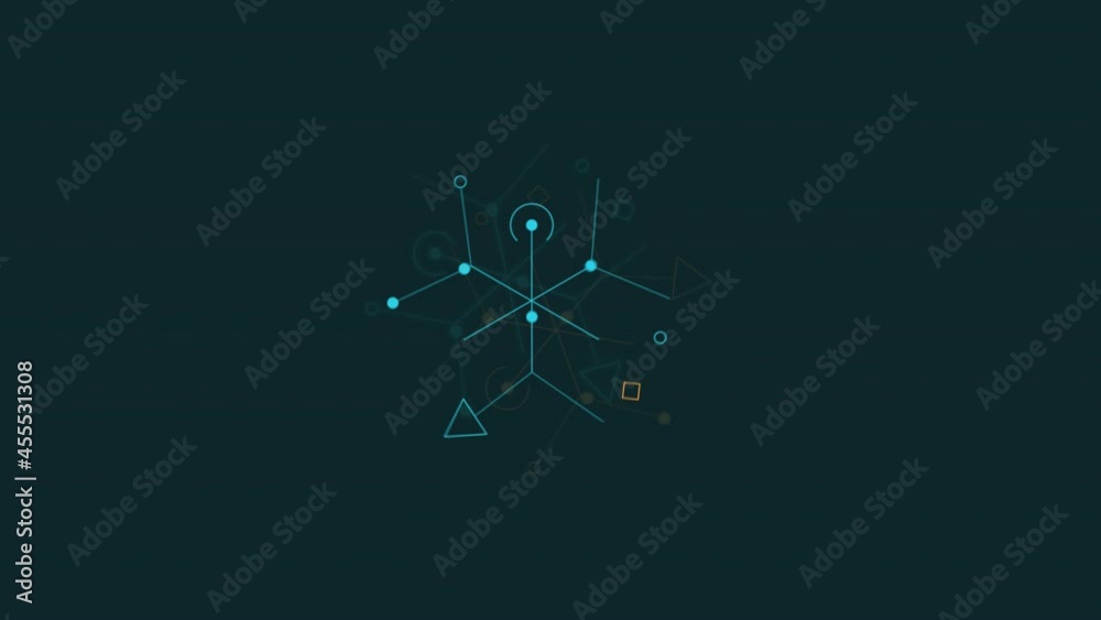 Looped animation of thin lines combination HUD element. Looped animation of thin lines combination HUD element.