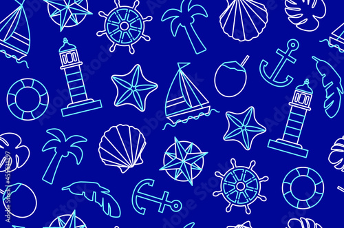 simple set of summer vector seamless pattern