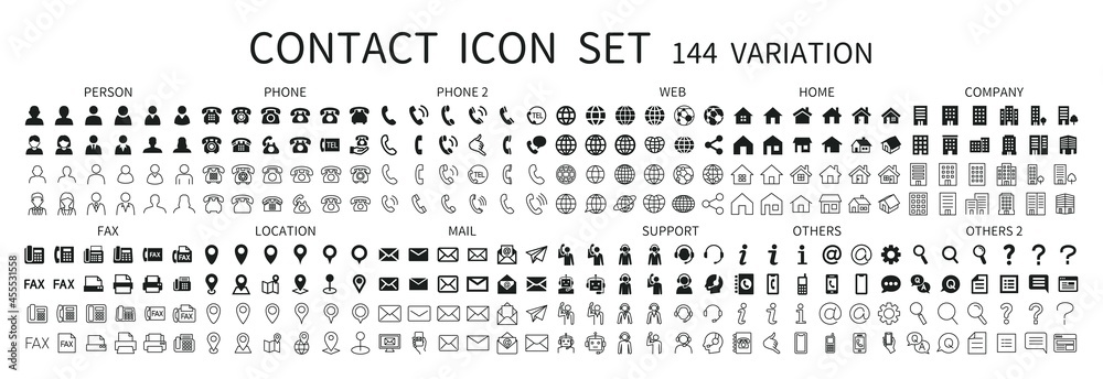 Contact related icon set 144 - obrazy, fototapety, plakaty 