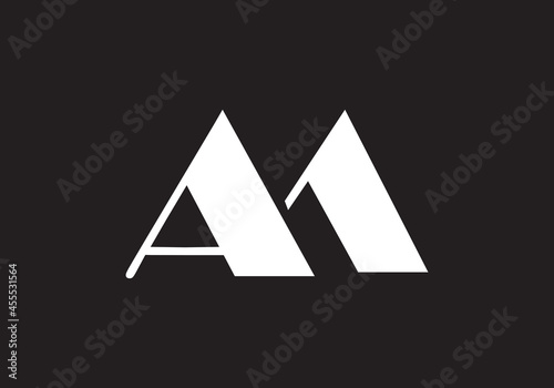 this is a creative letter AM logo icon design