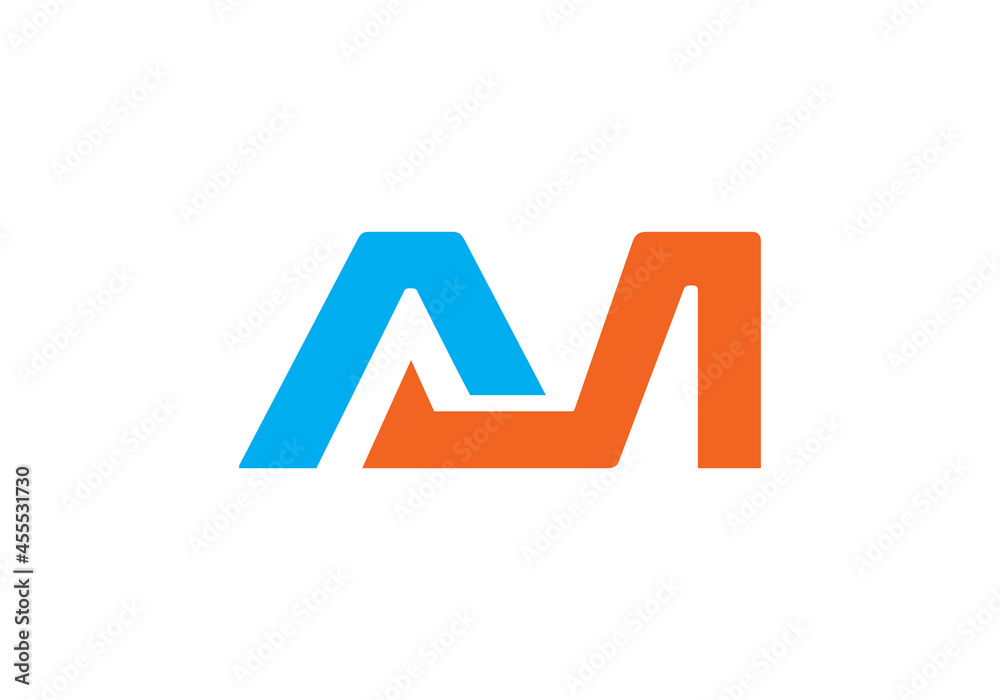 this is a creative letter AM logo icon design