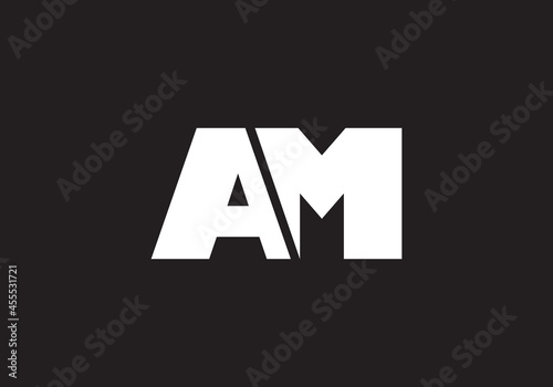 this is a creative letter AM logo icon design