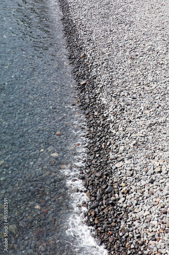 Water edge on the cobble beach