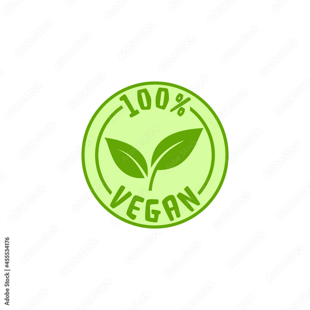 100 percent vegan emblem isolated on white background 100 percent vegan emblem isolated on white background