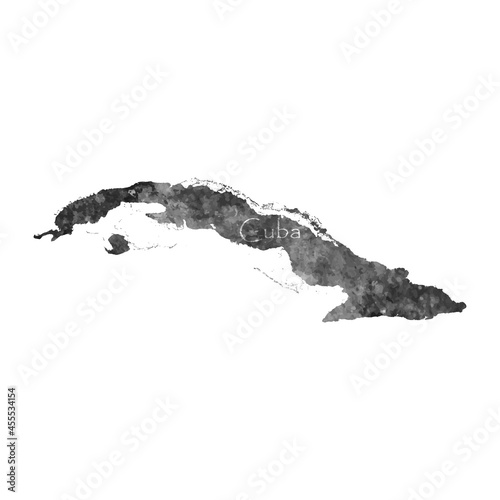 Old abstract grunge map of Cuba with ancient map and letters on white background. Vector EPS 10.