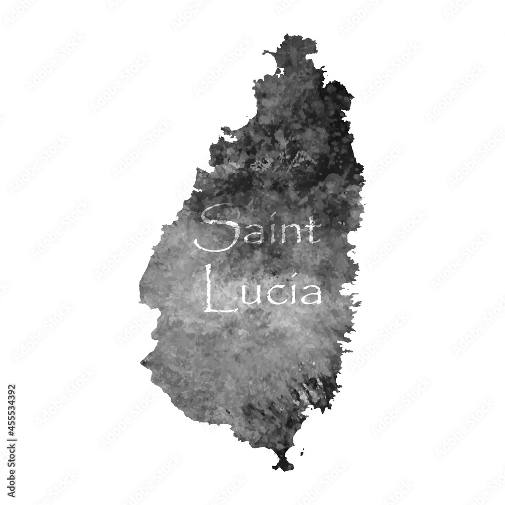 Old abstract grunge map of Saint Lucia with ancient map and letters on white background. Vector EPS 10.