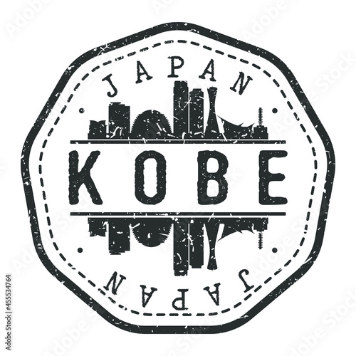 Fényképezés Kobe, Hyogo, Japan Stamp Skyline Postmark